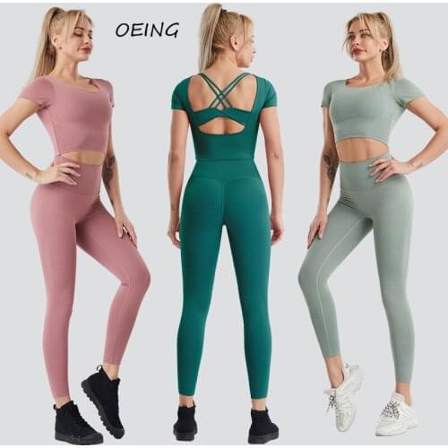 Yoga Set with Pockets 2 Piece Set Women Gym Clothes Seamless Set Fitness Sports Bra Leggings Women