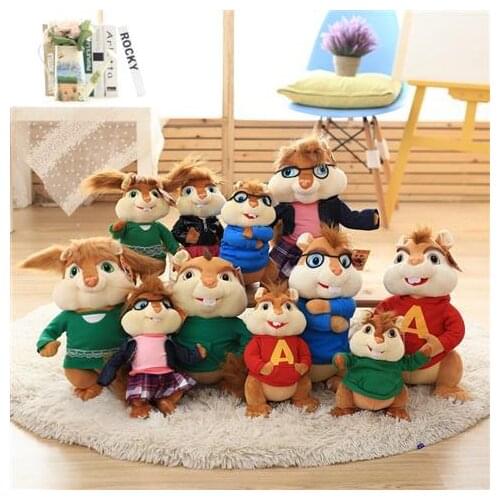 Auspicious doll 25/35cmplush Alvin and theChipmunks Peluche Brinquedos good quality Soothing doll decoration christmase gift kid
