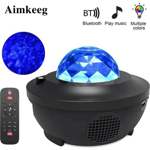 Colorful Starry Sky Projector Lamp Blueteeth USB Voice Control Music Player LED Projection Night Light for Home Bar Party Lamp