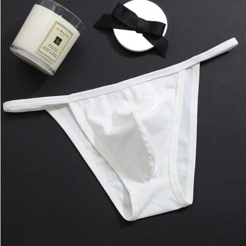 Men Underwear Lingerie G Strings And Thongs Sexy Mens Underpants Cotton Solid Breathable Male Panties T-back Pants Thong Bikini