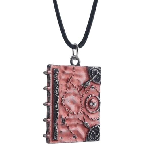 Spell Book Necklace Pendants Sanderson Sisters Double Sided Book Choker Keyring For Women Kids Halloween Jewelry