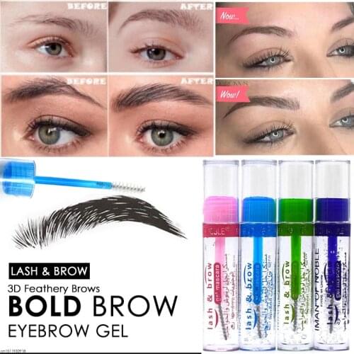 Feathery Brows Makeup Bold Brow Clear Eyebrow Gel Waterproof Transparent Eyebrow Fixed Gel Eyebrow Makeup Gel Para Cejas