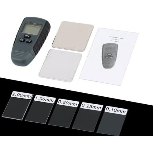 RM660 Portable Coating Thickness Gauge Feeler Tester Fe/NFe Instrument Base with Iron & Aluminum LCD Display Digital Tool