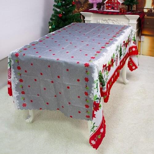 Christmas Printed Tablecloth Hotel Home Waterproof Oil-proof Table Covers for Household Unique Christmas Accessories