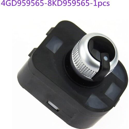 SCJYRXS Chrome Electric Rearview Mirror Adjust Control Switch Knob Folding For A6 A7 A8 TT Q3 Q5 R8 4GD959565 8KD959565A