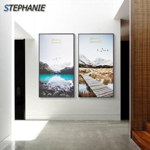 Nordic Valley Lanscape Wall Art Canvas Poster and Print Abstract Canvas Painting Decorative Picture for Living Room Home Decor