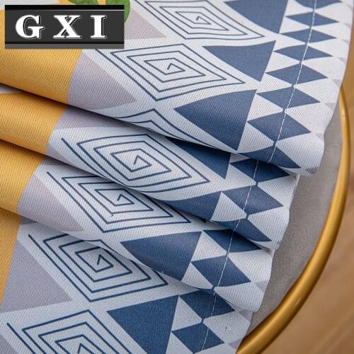 Modern Yellow Geometric Curtain Window Blinds Sheer Drape for Living Room Sheer Fabric Blackout Curtain Bedroom