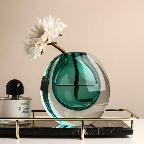 Modern Light Luxury Glass Vase Decoration Creative Living Room Flower Arrangement Hydroponic Table Decoration