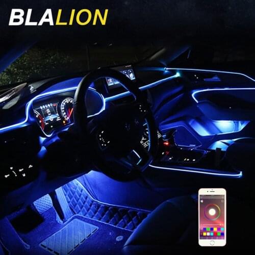 Car Interior Led Decorative Lamp EL Wiring Neon Strip For Auto DIY App Control Flexible Ambient Light 12V Car Atmosphere Lights