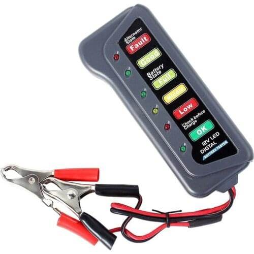 LED Indicator Light Display Motorbike Battery Tester Car Truck 12 Volt Battery Tester Motorcycle Battery Checker