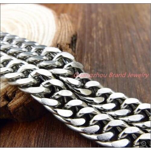 8-40" 14mm Heavy Cool Jewelry 316L Stainless Steel Silver Color Curb Cuban Chain Tone Mens Necklace Top Quality