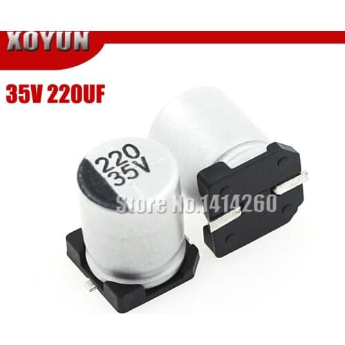 10PCS Electrolytic capacitor 35V220UF 8*10mm SMD aluminum electrolytic capacitor 220uf 35v