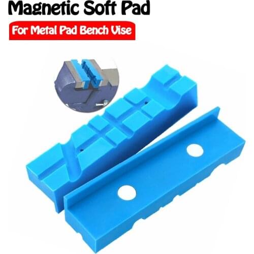 2Pcs/Set Vise Jaw Pads Vise Protection Strip Pair Of Magnetic Soft Pad Jaws Rubber For Metal Vise 5.5Inch Long Pad Bench Vice