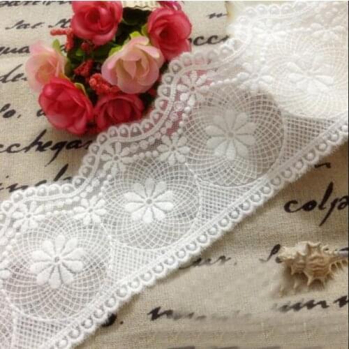 3Yards/lot Quality lace accessories white cotton DIY hand clothing accessories lace retro 7.5cm SC640