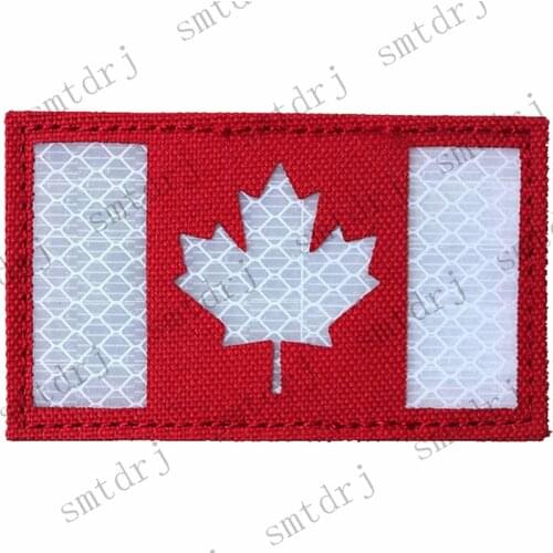 Custom 3D Glow Embroidery Canada Flag Quebec Patch Army Tactical Uniform Maple Leaf Badge Bandage Flag Embroidery Patch