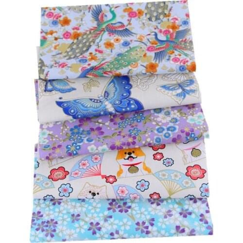 5 Sheets Flower Pattern Gift Accessories Home Supplies Multicolor DIY Handmade Flower Cloth Material Patchwork Sewing Cotton