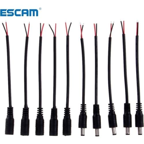 5Pcs DC LED Connectors with Lock Buckle, 15cm length cable,DC 5.5 x 2.1mm DC Male Female jack adapter for cctv camera