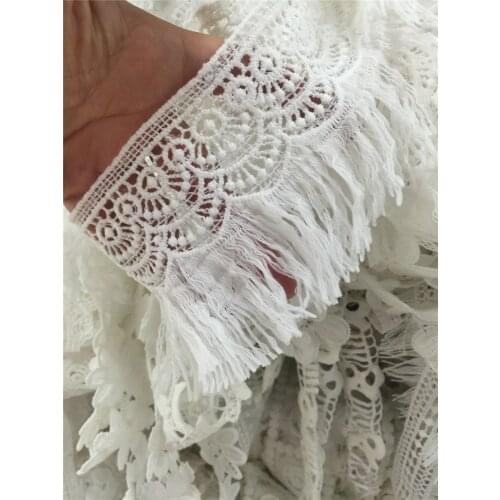 72yards 3.5'' Wide Venise Cotton Lace Trims Eyelet Fabric For Garment Accessory DIY Craft Supply In White