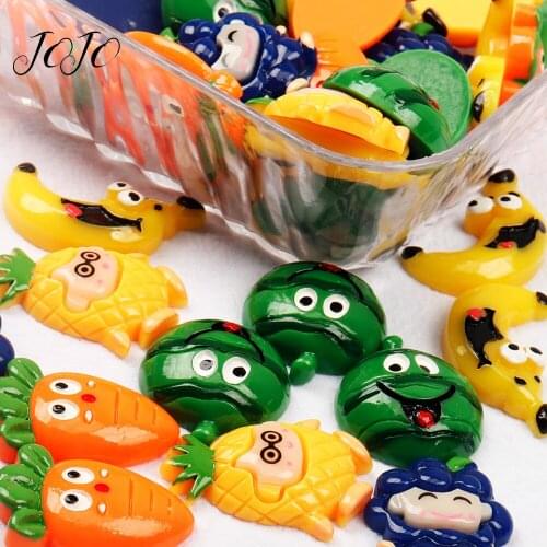 JOJO BOWS 10pcs DIY Craft Supplies Fruit Planar Resin Patches Accessories DIY Hair Bow Phone Case Sticker Bag Apparel Decoration