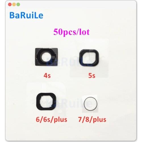 BaRuiLe 50pcs Home Button Gasket for iPhone 8 7 6 6S Plus 5S 5 Home Holding Space Rubber Glue Adhesive Sticker Replacement Parts