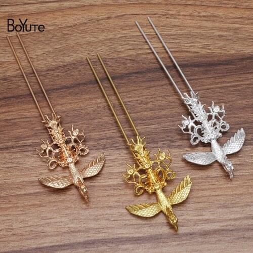 BoYuTe (5 Pieces/Lot) 55*84MM Metal Alloy Phoenix Hair Fork Vintage Style Bridal Hair Jewelry Accessories
