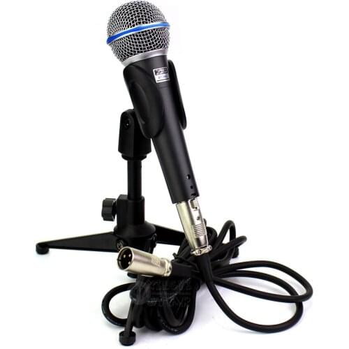BT58 Professional Wired Handheld Vocal Dynamic Microphone Holder Desk Mic Stand With XLR Audio Line For BETA58A DJ Mixer Karaoke