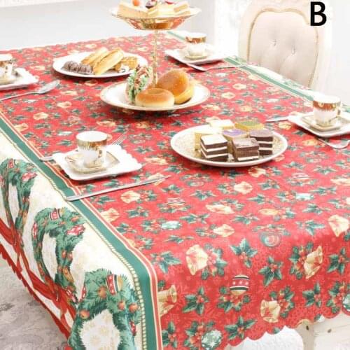 Table Cloth Cover Decoration Printing 150x180cm Durable For Christmas Party Home FBE3