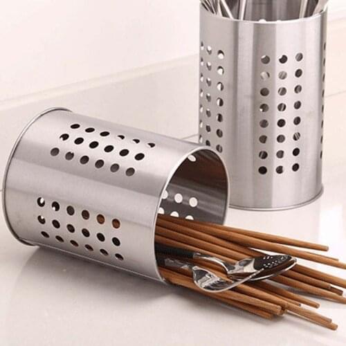 Stainless Steel Kitchen Cooking Utensils Holder Crock Drainer Flatware Caddy Cutlery Organizer Tableware Storage Serving Tool