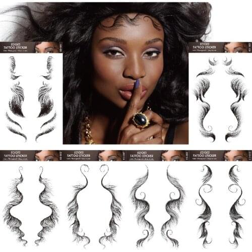 Baby Hair Tattoo Stickers Baby Hair Edge Tattoo Edges Curly Hair Salon DIY Hairstyling Hair Tattooing Template Hair Stickers