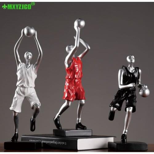 Creative Abstract Basketball Football Player Ornaments Living Room Wine Cabinet Character Sculpture Modern Home Decoration