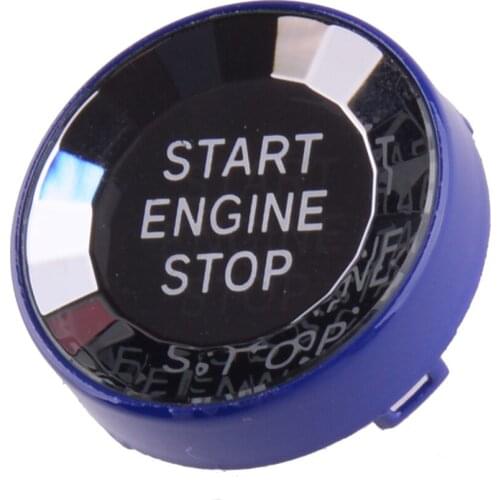 Car Engine Start Stop Button Cover Fit for BMW E Chassis E90 E91 E92 E93 E84 E83 E70 E71 E72 E89 Blue Crystal