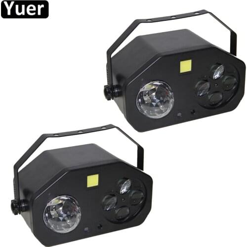 2Pcs/Lot 4IN1 LED Multifunction Stage Light Laser Strobe Spot Beam DJ Disco Light Party Sound Music Club Wedding Effect Lights