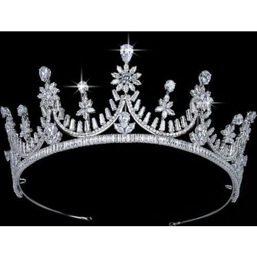 Crown HADIYANA Trendy Magnificent Women Luxury Jewelry Wedding Bride Hair Accessories Cubic Zirconia Tiara BC5701 Coroa De Noiva