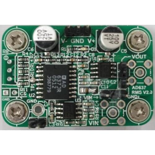 AD637 RMS detection module, peak detection (cycle), signal conditioning, data acquisition