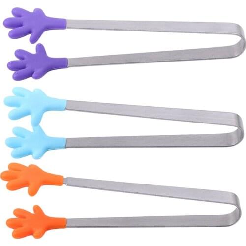 Creative Food Clip Mini BBQ Silicone Clip Small Palm Pastry Clips Kitchen Pliers Salad Bread Cooking Food Serving Tongs