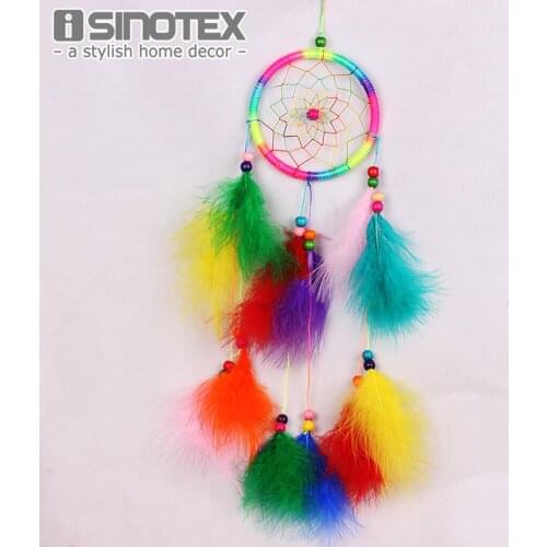 Newest Handmade Dream Catcher Net With Feathers Hanging Decoration Decor Craft Gift Wind Chimes White Black Colorful
