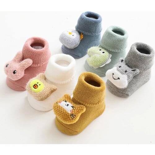 New Fashion Thick Terry Sock Baby Toddler Socks Doll Cartoon Non-slip Newborn Socks Children Floor Socks Keep Warm Infants Socks