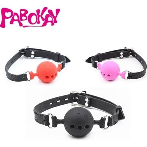 Couple silicone plug mouth ball SM bound open breathable ball strap with plug toy female accessories