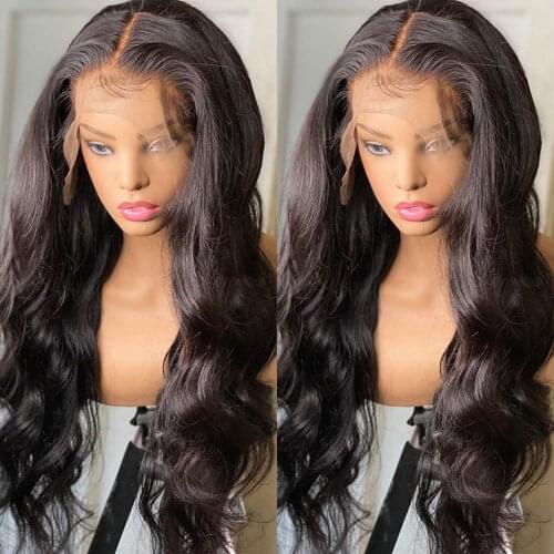 13x4 Lace Wigs Pre Plucked Brazilian Body Wave Human Hair Wigs Remy 28 30 inch Water Wave Lace Wig For Black Women