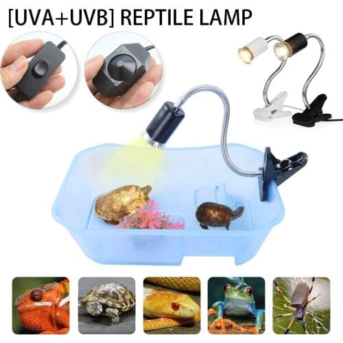 UVA+UVB Pet Reptile Lamp Clip-on Bulb Lamp Holder Turtle Basking UV Heating Lamp Tortoises Light Amphibians Lizards Lighting