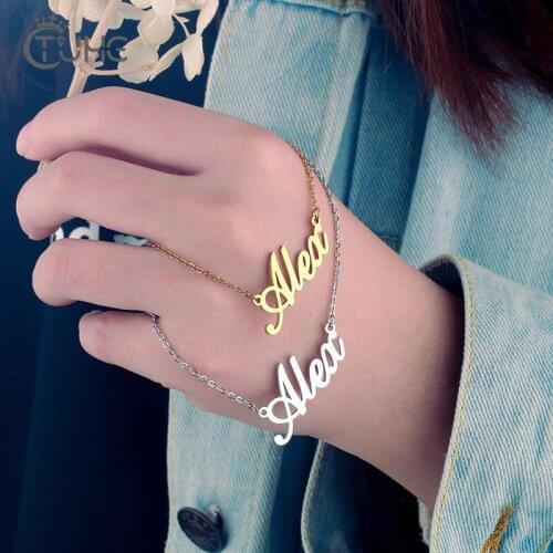 Personalized Name Bracelet Top Quality Stainless Steel Letters Name Jewelry For Women Girls Unique Accessoires Birthday Wedding