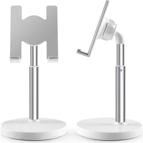 Adjustable Desktop Cell Phone Stand Foldable Tablet Holder with Anti-Slip Base, Aluminum Alloy Mobile Phone Mount for Desk