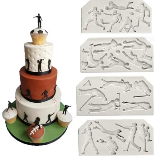 Football Baseball Golf American Football Silicone Mold Fondant Cake Decorating Tool Gumpaste Sugarcraft Chocolate Forms Tools