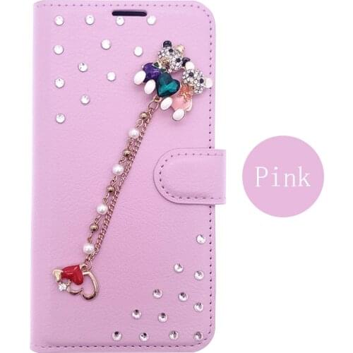 Cute Unique Bling Crystal Diamond Bears Case For Oppo A53 A72 A73 A74 A91 A93 4G Flip Wallet Back Cover For A 72 5G Bumper Coque