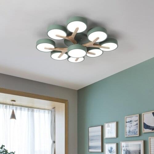 Modern Led Chandeliers for Living Room 2020 Round Acrylic Pendant Ceiling Lamp in the Dining Kitchen Bedroom Wooden Lighting