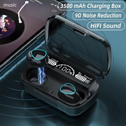 TWS Bluetooth 5.1 Earphones 9D Stereo Wireless Headphone Sports Waterproof Earbuds Headsets With Microphone 3500mAh Charging Box