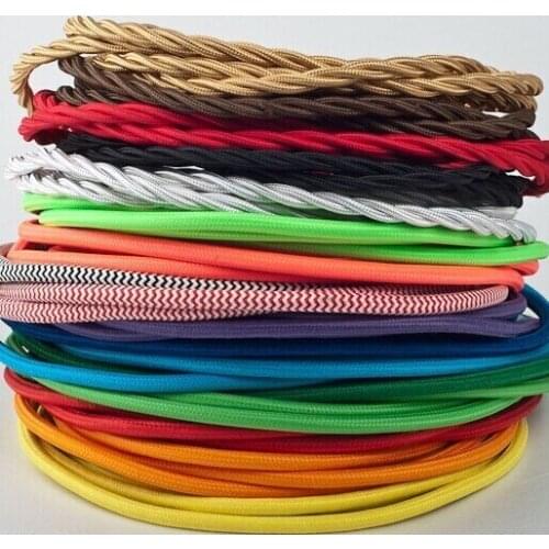Vintage cable /100m/lot 2X0.75mm2 /electrical wire textile cable fabric cable cotton cable wire send by DHL