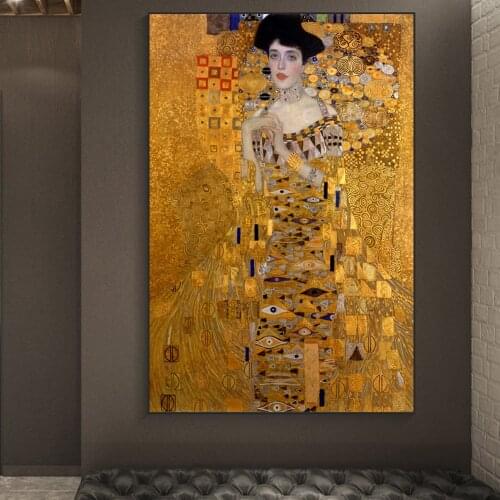 Gustav Klimt Famous Painting Woman In Gold Reproduction Decoration Posters And Prints Living Room Home Decor Wall Art Picture