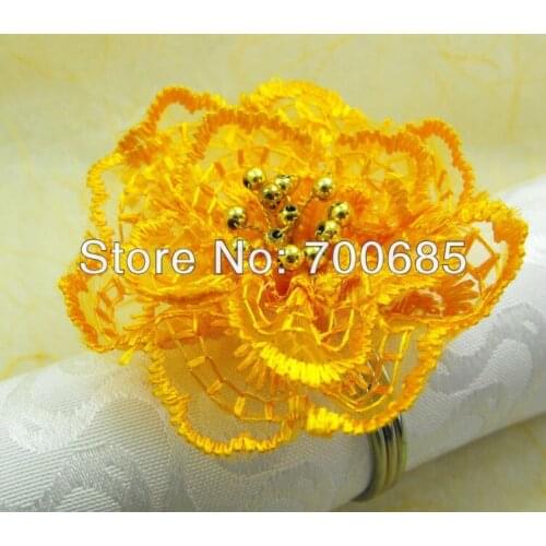 Gold rose napkin ring, napkin holder for decoration