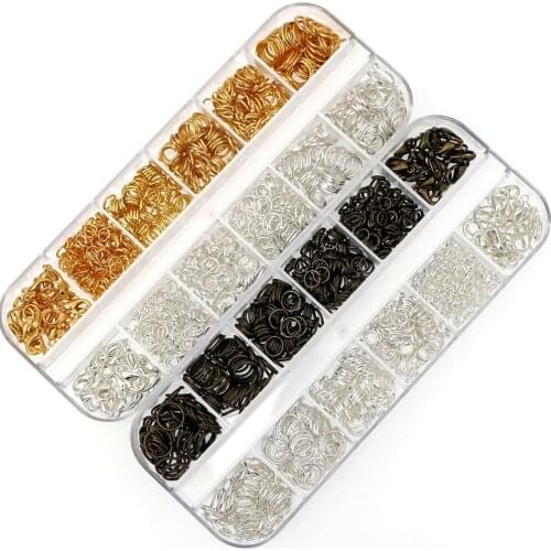 1 Box DIY Open Jump Rings Lobster Clasps End Caps Earring Hooks Beads Kit DIY Jewelry Making Supplies Tools Set
